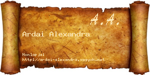 Ardai Alexandra névjegykártya